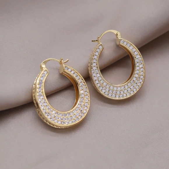 14k gold diamond earrings - Picture 3 of 9